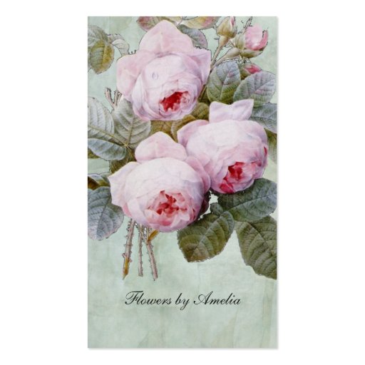 Vintage English Rose Garden Botanical Business Card Templates (front side)