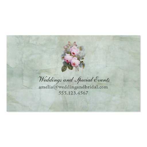 Vintage English Rose Garden Botanical Business Card Templates (back side)