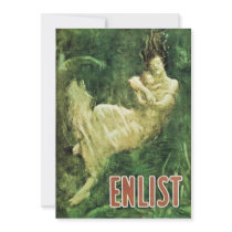 Vintage "Enlist" Painting, Fred Spear 1915 Custom Invites