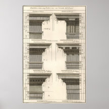 Vintage Entablatures, Orders of Architecture Poster