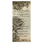 vintage etched roses design rack cards