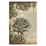 vintage etched roses design custom stationery