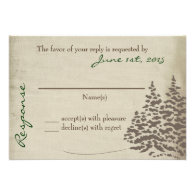 Vintage Evergreen Wedding Response Card