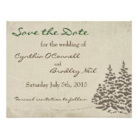 Vintage Evergreen Wedding Save the Date Personalized Invitation