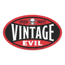 Vintage Evil 001A Oval Sticker