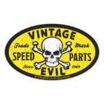 Vintage Evil 007A Oval Stickers