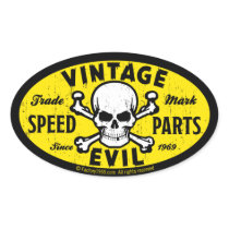 Vintage Evil 007A Oval Stickers