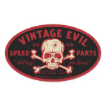 Vintage Evil 016A Oval Stickers