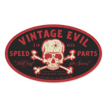 Vintage Evil 016A Oval Stickers