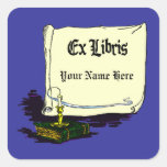 Vintage Ex Libris with Book Sticker Template