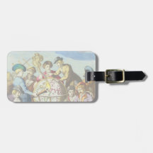 Vintage Explorers with Antique Globe Map, 1542 Bag Tag