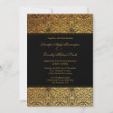 Vintage faded black gold damask wedding invitation zazzle_invitation