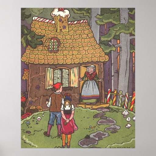 Vintage Fairy Tale Hansel And Gretel By Hauman Poster Zazzle