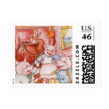 Vintage Fairy Tale Three Little Pigs and the Wolf Postage
