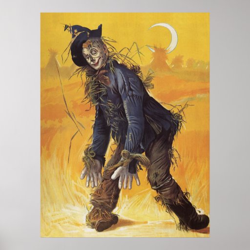 Vintage Fairy Tale, Wizard of Oz Scarecrow Poster