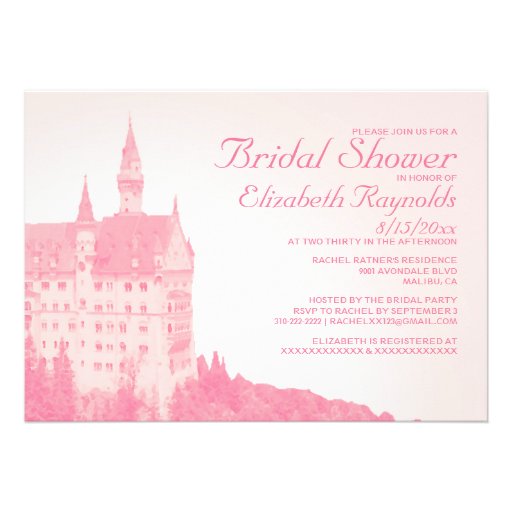 Vintage Fairytale Castle Bridal Shower Invitations