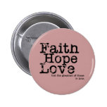Vintage Faith Hope Love Button