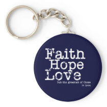 Vintage Faith Hope Love Keychain