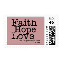 Vintage Faith Hope Love Postage Stamps
