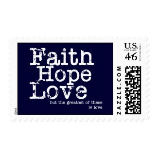 Vintage Faith Hope Love Postage Stamps