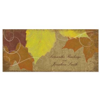 fall leaves wedding program - vintage wedding program - fall wedding - autumn wedding