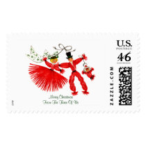 Vintage Family Christmas Large Postage