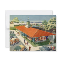 Vintage Family Restaurant with Customers Personalized Invitations