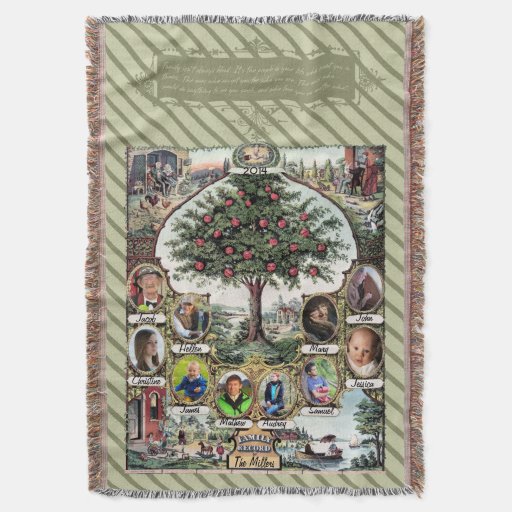 Vintage Family Tree Throw Blanket Zazzle