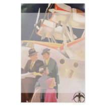 Vintage Family Vacation Via Seaplane w Propellers Customized Stationery