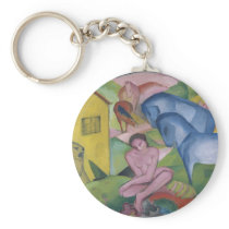 Vintage Fantasy  Painting Entitled 'The Dream' Key Chain