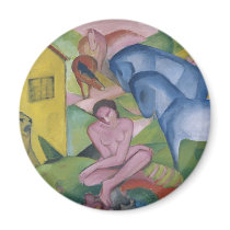 Vintage Fantasy  Painting Entitled 'The Dream' Fridge Magnets