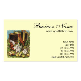Vintage Farm Animals, Rooster, Hens, Chickens Business Card Template