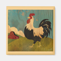 Vintage farm rooster Magnet