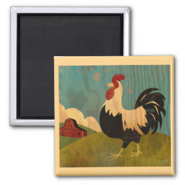 Vintage farm rooster Magnet