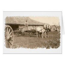 Vintage Farm Scene Greeting Cards