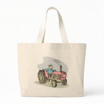 vintage farm tractor cartoon bag