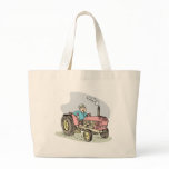 vintage farm tractor cartoon bags