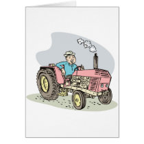 vintage farm tractor cartoon greeting cards