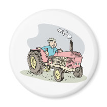 vintage farm tractor cartoon refrigerator magnets