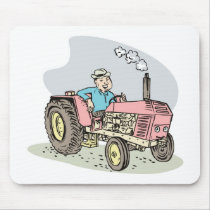 vintage farm tractor cartoon mousepads