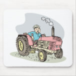 vintage farm tractor cartoon mousepads