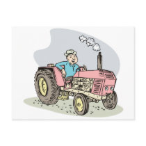 vintage farm tractor cartoon post cards