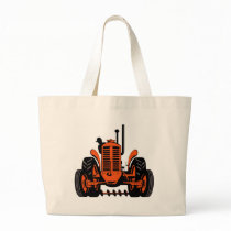vintage farm tractor retro style tote bag
