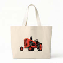 vintage farm tractor retro style canvas bag