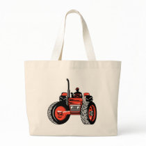 vintage farm tractor retro style tote bags