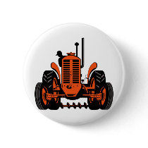 vintage farm tractor retro style button