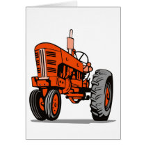 vintage farm tractor retro style card