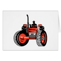 vintage farm tractor retro style greeting cards