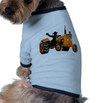 vintage farm tractor retro style dog shirt