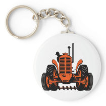 vintage farm tractor retro style key chains